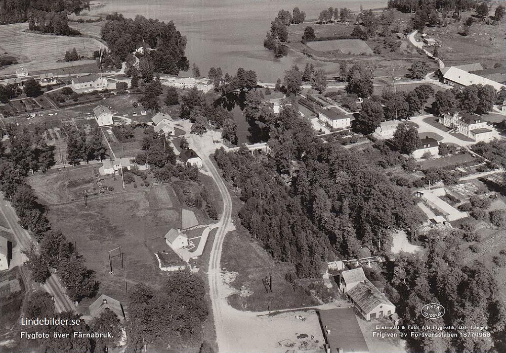 Flygfoto över Färnabruk 1958