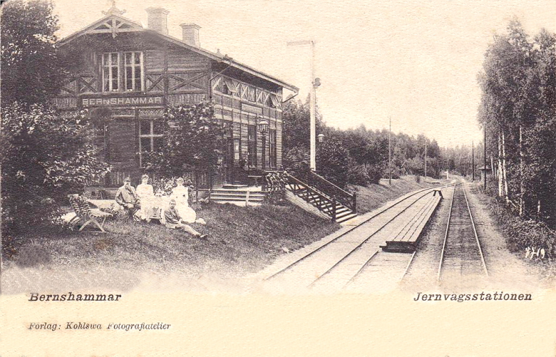 Skinnskatteberg, Bernshammar Järnvägsstationen  1904