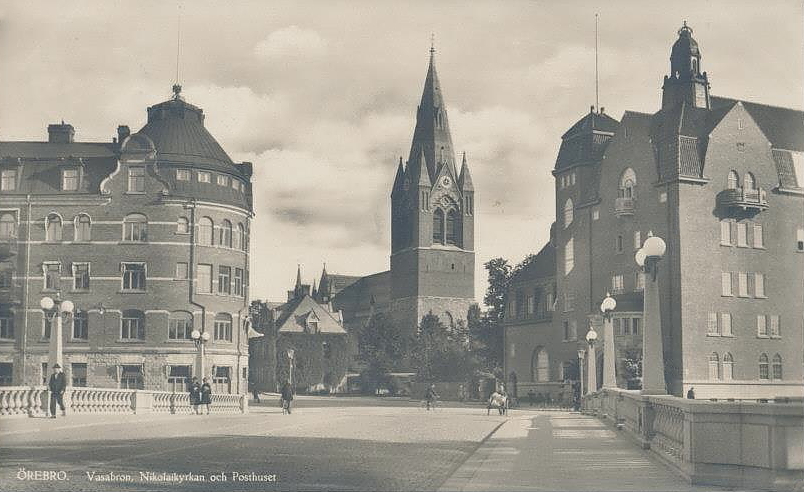 Örebro, Vasabron, Nikolaikyrkan och Posthuset