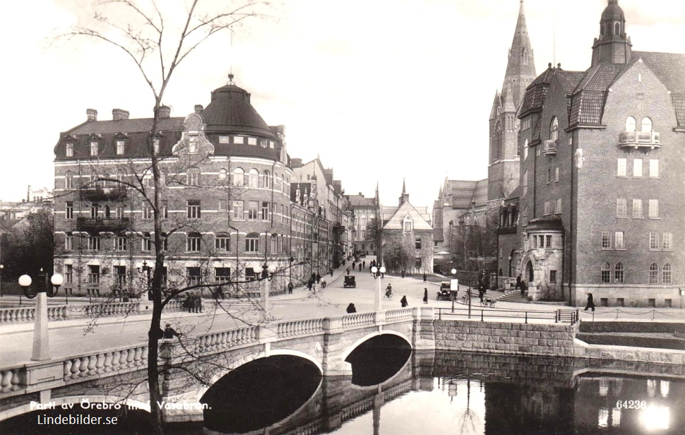 Parti av Örebro med Vasabron 1940