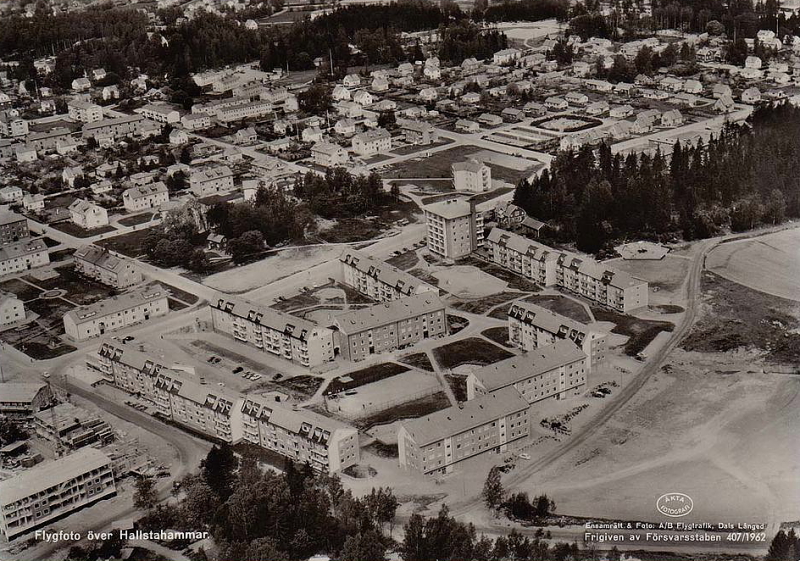 Flygfoto över Hallstahammar 1962