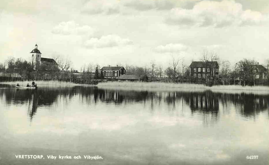 Hallsberg, Vretstorp, Viby Kyrka och Vibysjön 1953