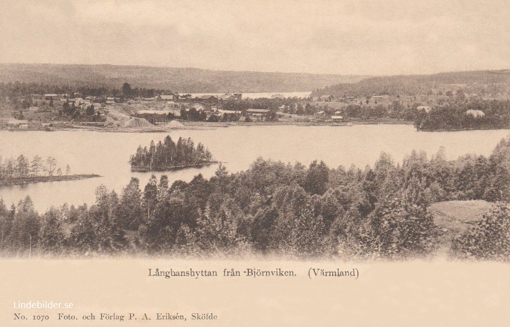 Filipstad, Långbanshyttan från Björnviken, Värmland 1905