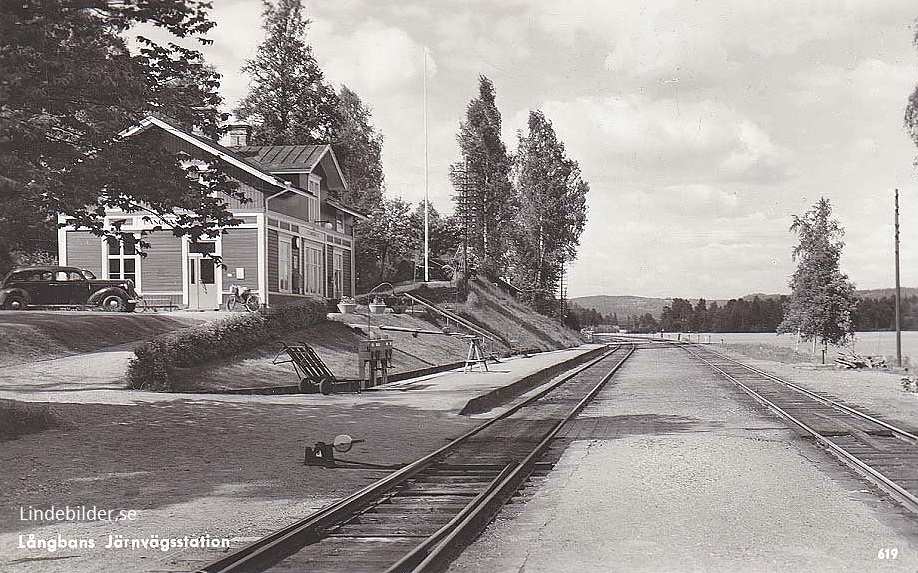 Filipstad. Långbans Järnvägsstation 1954