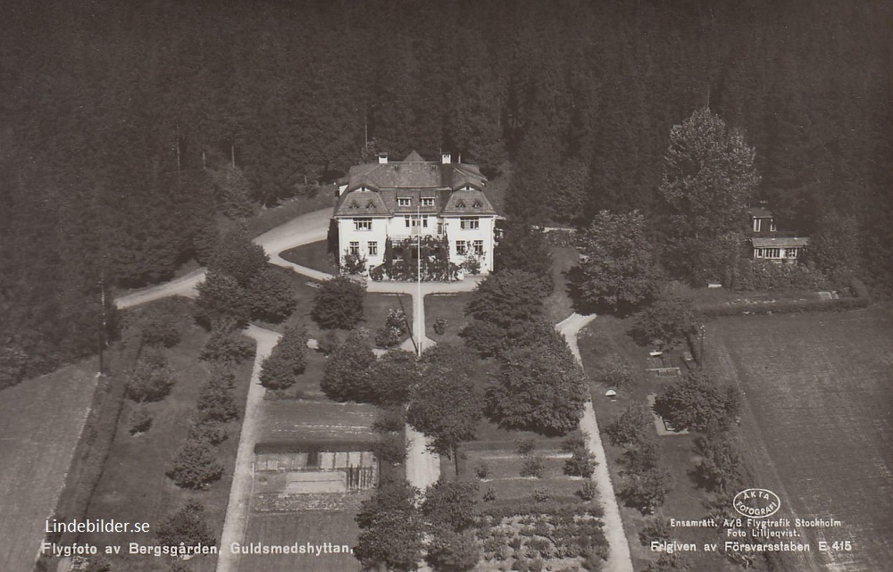 Flygfoto av Bergsgården, Guldsmedshyttan