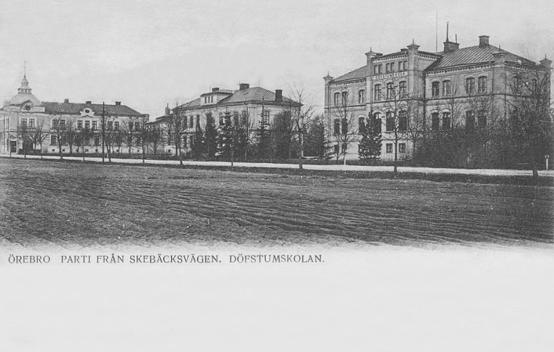 Örebro, Parti från Skebäcksvägen, Döfstumskolan 1903