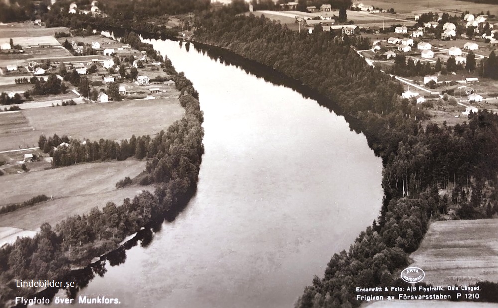 Flygfoto över Munkfors