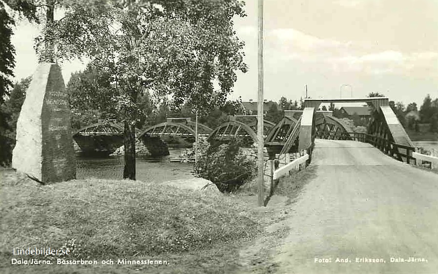 Vansbro, Dala - Järna, Bässarbron och Minnesstenen