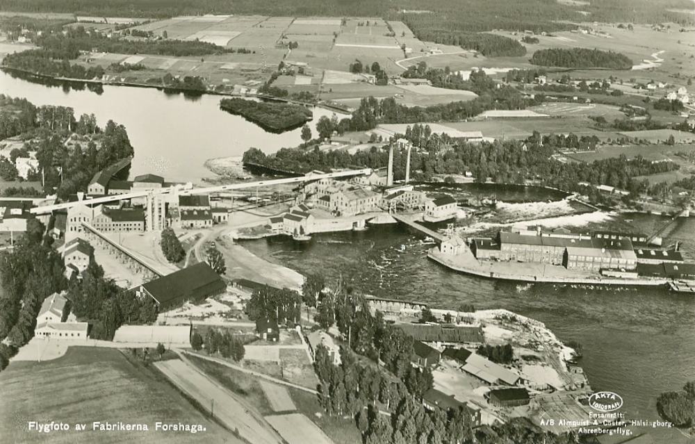 Flygfoto av Fabrikerna, Forshaga