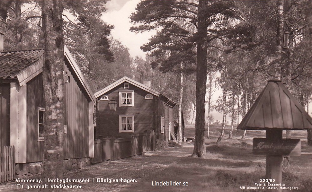 Vimmerby. Hembygdsmuseet i Gästgivarehagen. Ett Gammalt stadskvarter 1957