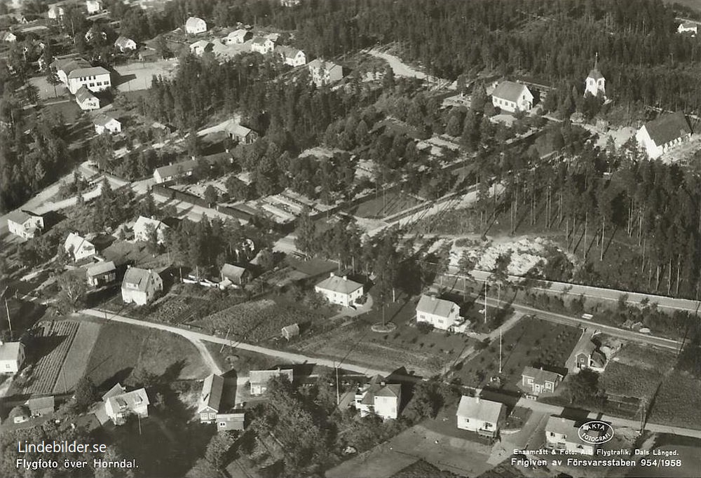 Flygfoto över Horndal 1958