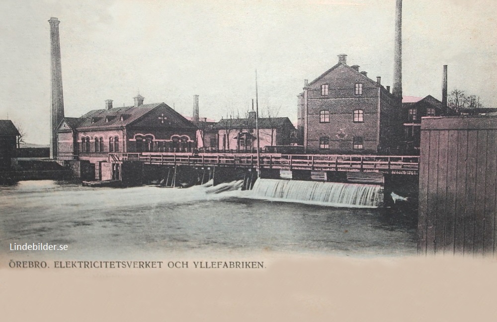 Örebro. Electricitetverket och Yllefabriken 1904