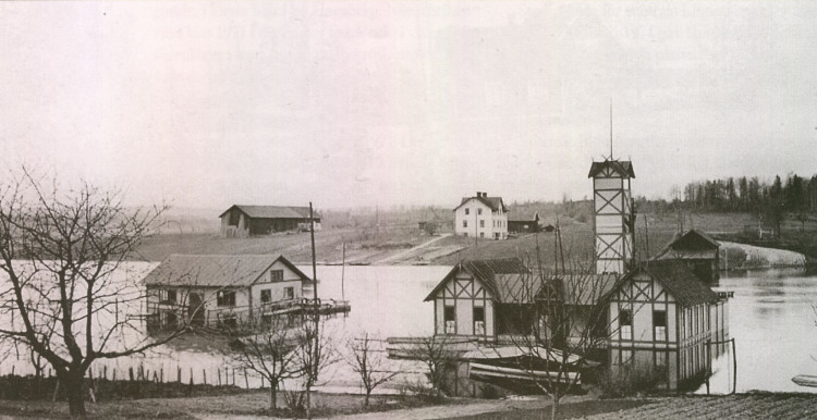 Lindesberg Kallbadhuset vårfloden 1931