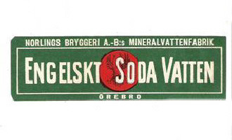 Örebro Bryggeri Norlings Engelskt Soda Vatten