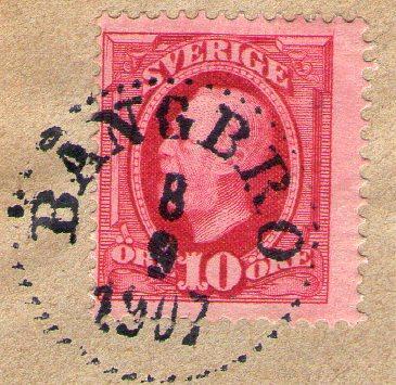 Bångbros Frimärke 9/9 1907