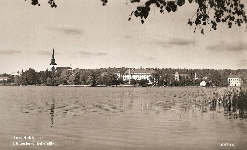 Lindesberg från sjön 1954