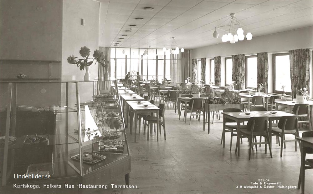 Karlskoga, Folkets Hus, Restaurang, Terrassen 1954