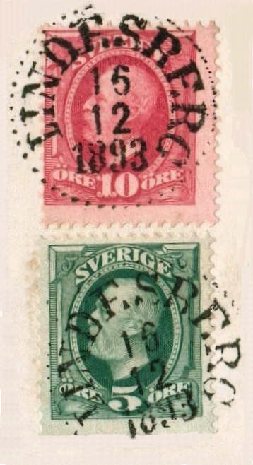 Lindesberg Frimärke 15/12 1893