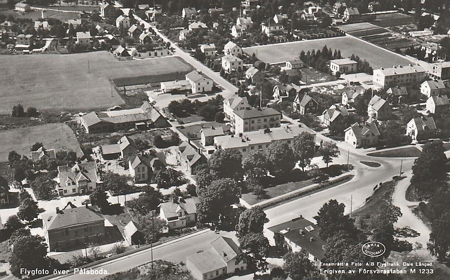 Flygfoto över Pålsboda 1951
