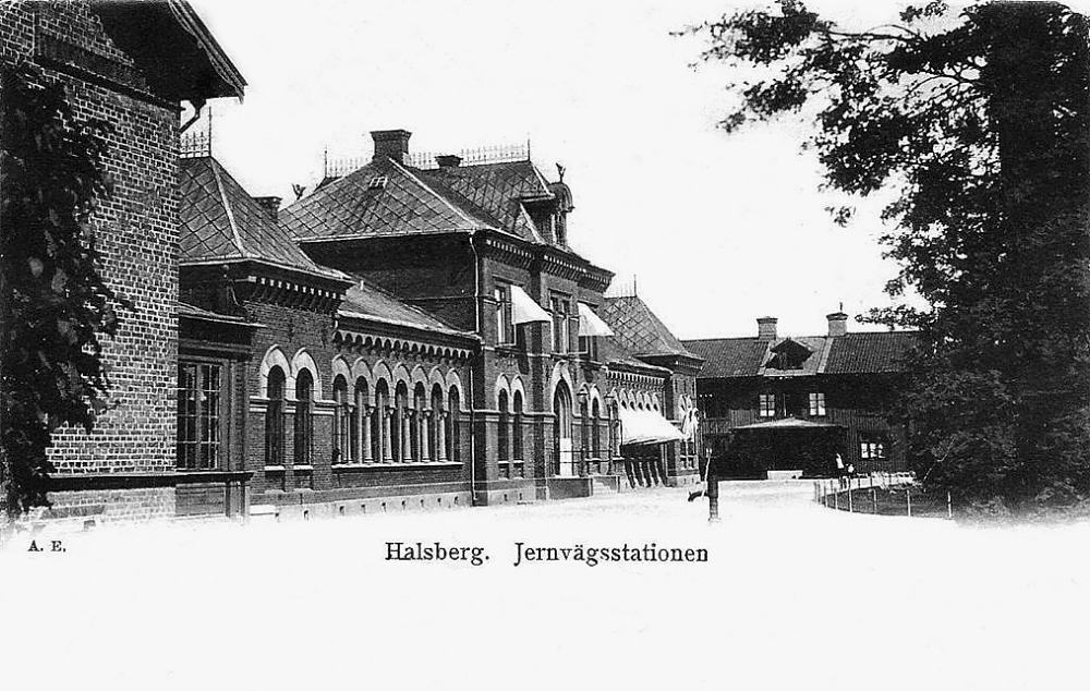 Halsberg Jernvägsstationen 1904