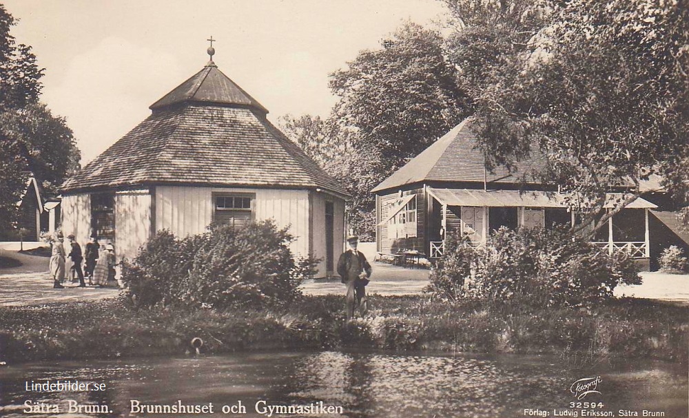 Sätra Brunn. Brunnshuset och Gymnastiken 1935