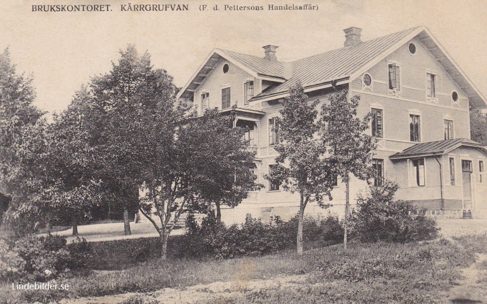 Norberg, Brukskontoret, Kärrgrufvan, FD Petterssons Handelsaffär 1910