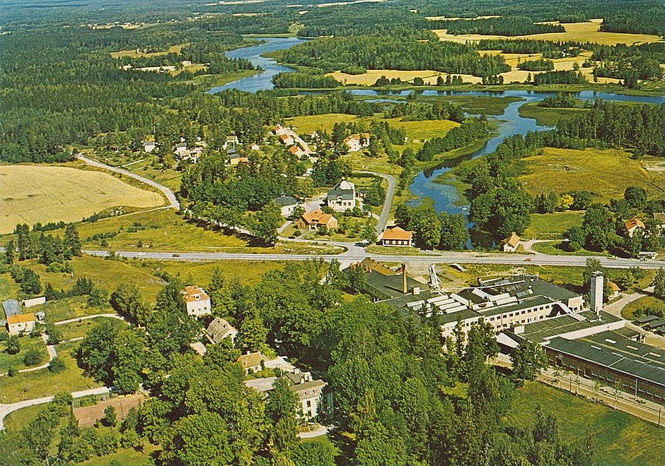 Flygfoto över Vedevåg 1976