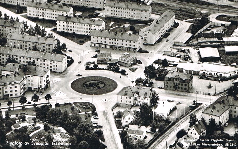 Flygfoto av Sveaplan, Eskilstuna