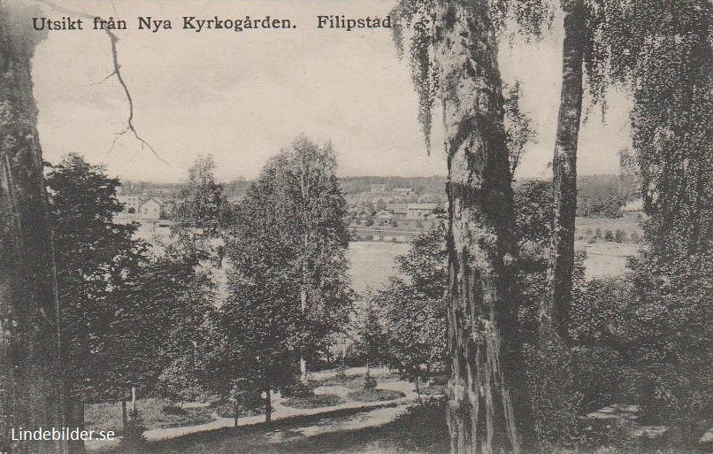 Filipstad, Utsikt från Nya Kyrkogården 1914