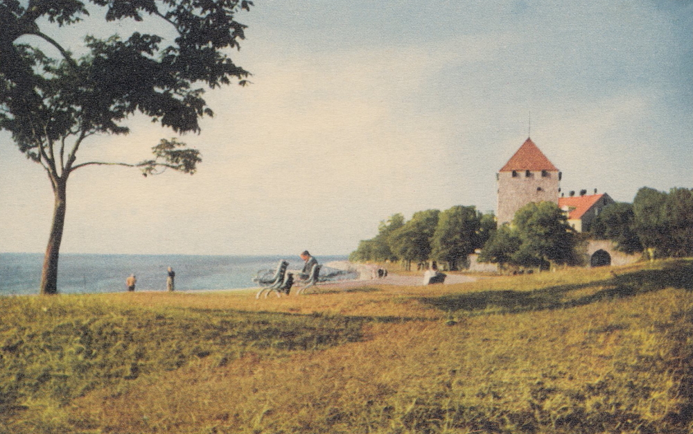 Gotland, Visby, Stranden med Kruttornet 1948