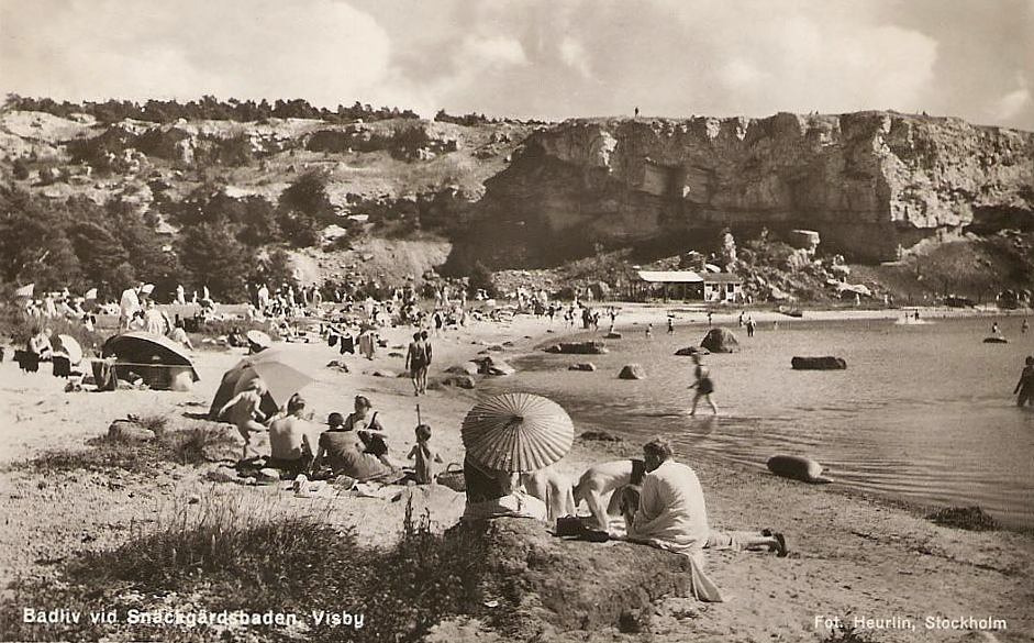 Gotland, Badliv vid Snäckgärdsbaden, Visby 1932