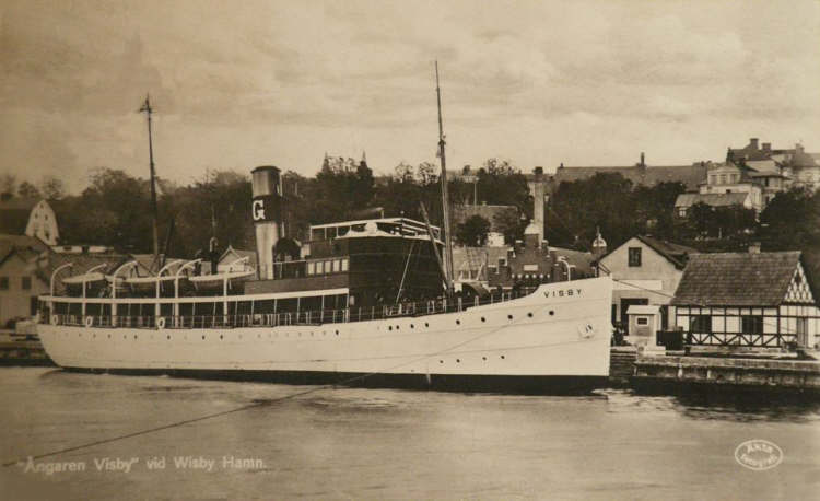 Gotland, Wisby Hamn . Ångaren Wisby 1930