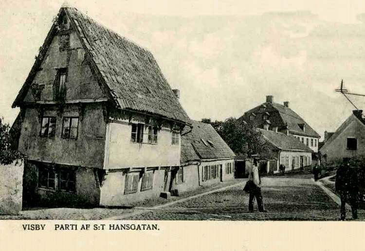 Gotland, Visby Parti af St Hansgatan  1905