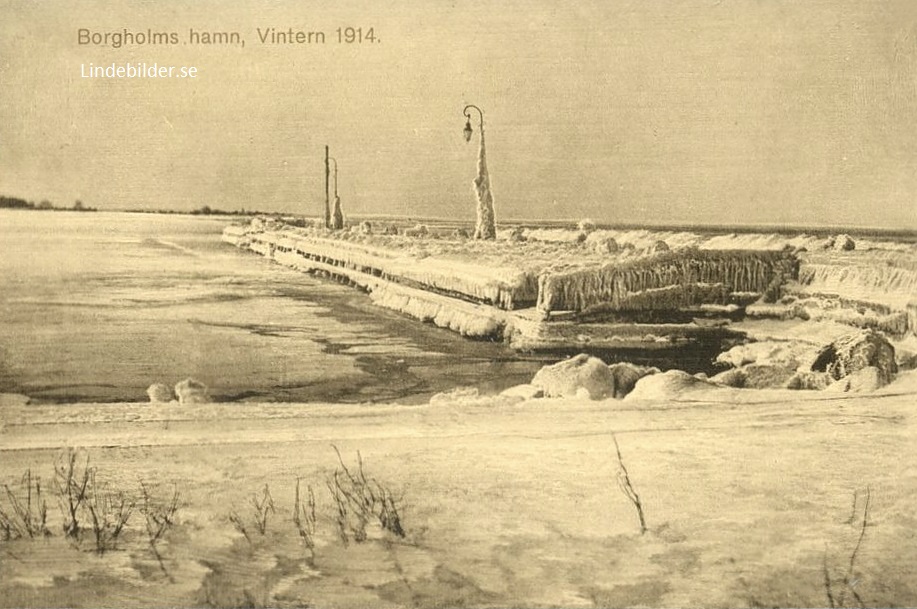 Öland, Borgholms Hamn, Vintern 1914