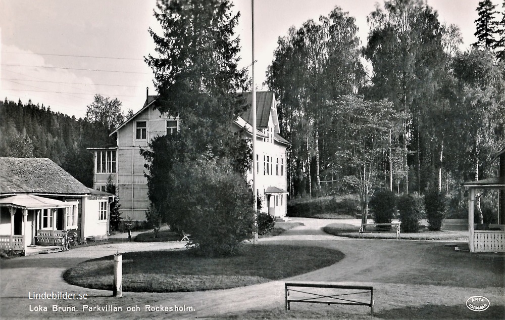 Hällefors, Loka Brunn Parkvillan och Rockesholm 1950