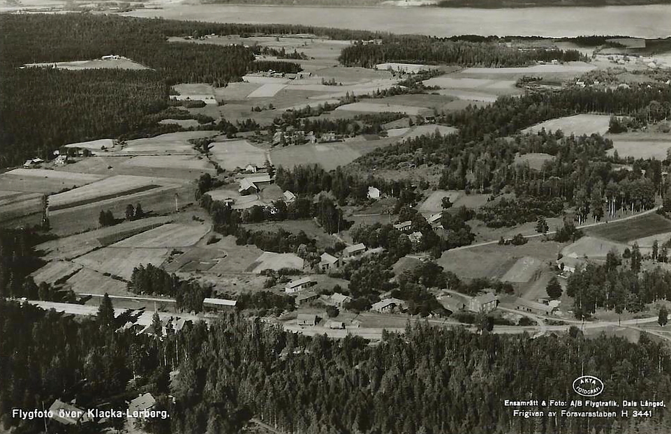 Nora, Flygfoto över Klacka-Lerberg 1948