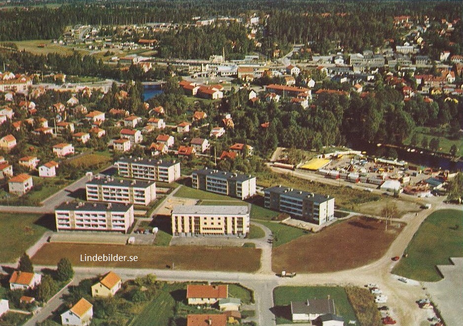 Flygfoto över Lindesberg 1969