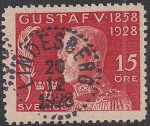 Lindesbergs Frimärke Gustav V 20/12 1928