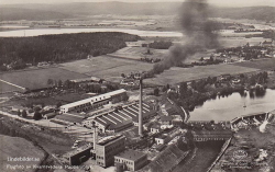 Flygfoto av Kvarnsvedens Pappersbruk