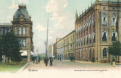 Örebro, Stadshuset och Drottninggatan  1907