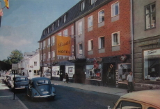 Arvika, Kyrkogatan med Hotell Bristol 1966