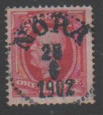 Nora frimärke 25/8  1902