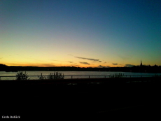 Kvällsvy över Lindesjön