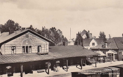 Charlottenberg. Järnvägsstationen och Järnvägshotellet