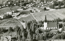Forshaga Kyrka och Skola, Flygfoto 1958