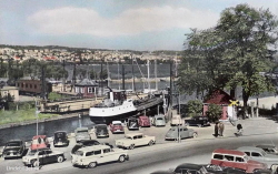 Jönköping. Hamnkanalen med Bymarken i bakgrunden 1959