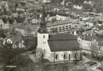 Flygfoto kyrkan i lindesberg