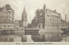 Örebro, Electricitetsverket, Kyrkan, Telegrafhuset 1920