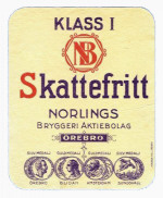 Örebro Bryggeri Norlings Öl Skattefritt Klass I