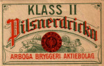 Arboga Bryggeri Pilsnerdricka Klass II